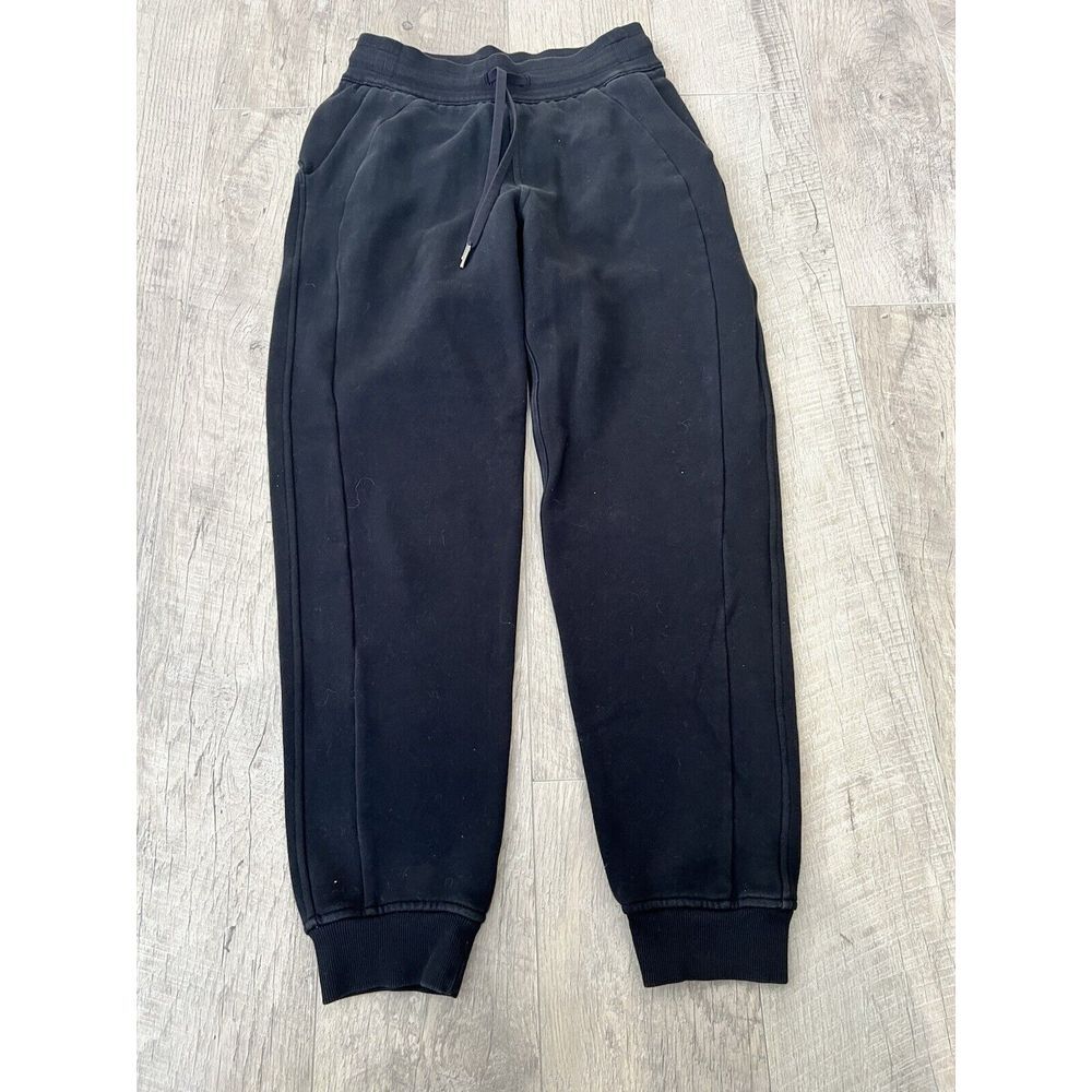 Lululemon Scuba Joggers Womens Sz 4 Black High Rise Sweatpants W5CVAS